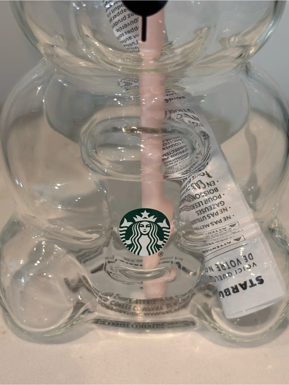 Starbucks Pink Bear Glass NWT Strawberry